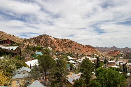 view of the historic town of Bisbee, Arizonaの写真素材