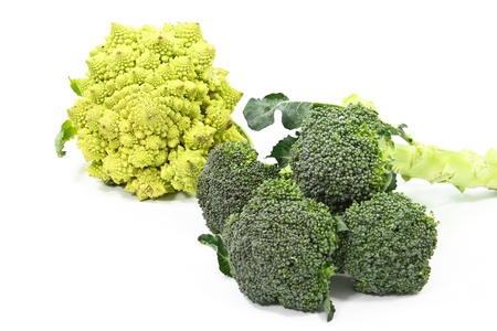 Two different types of broccoli complement eachother.の写真素材
