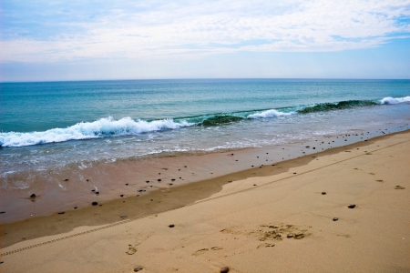 Waves break on Nauset Beach, MA, on Cape Cod の写真素材