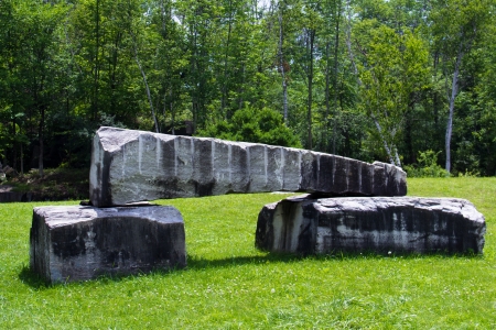 Three larger slabs of marble from the oldest quarry in the U S  are in Dorset, Vermont, near the quarry の写真素材