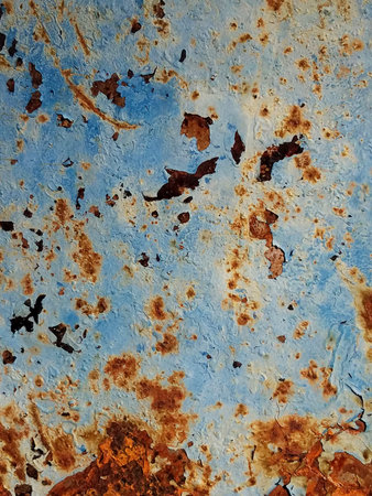 Abstract Grunge Textured Blue, Rust, Brown, and Cream Background