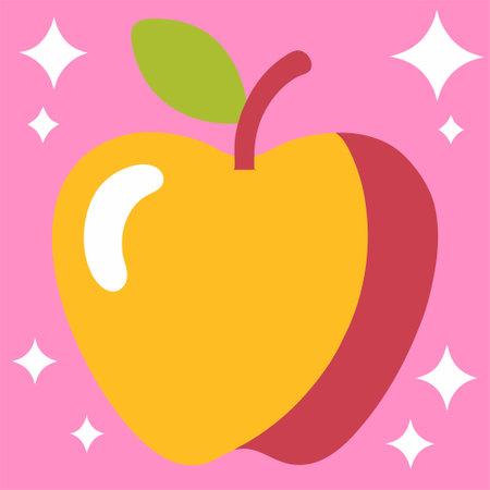 Apple on a pink background, vector illustration, eps 10.のイラスト素材