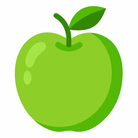 Green apple icon. Flat illustration of green apple vector icon for webのイラスト素材