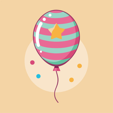 Balloon with stars and stripes. Vector illustration in flat style.のイラスト素材