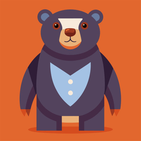 Cute cartoon bear character. Vector illustration in flat design style.のイラスト素材