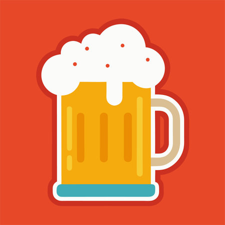 Beer glass icon. Flat design style. Vector illustration, EPS 10.のイラスト素材