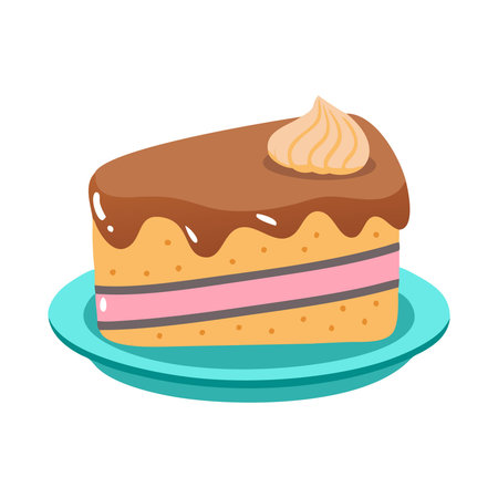 Piece of cake icon, isometric 3d style on a white background