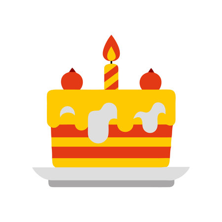 Birthday cake icon. Flat illustration of birthday cake icon for web designのイラスト素材