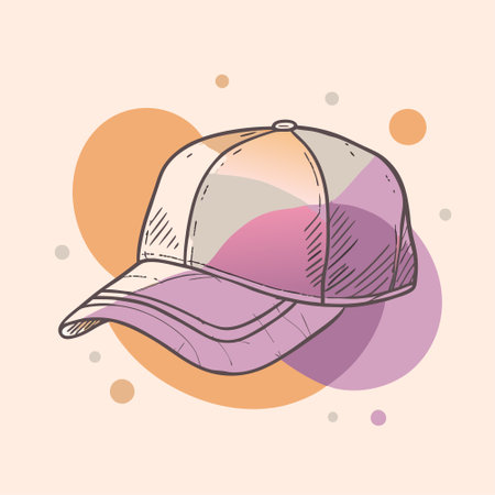 Baseball cap. Vector hand drawn illustration in doodle style.のイラスト素材