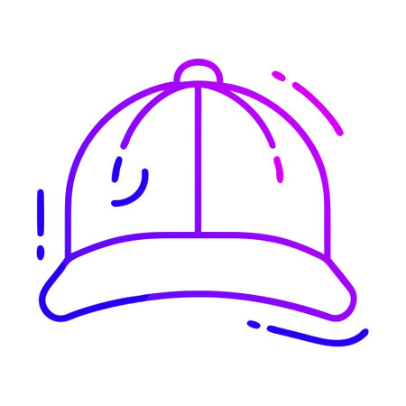 Baseball cap vector line icon, sign, illustration on white background.のイラスト素材