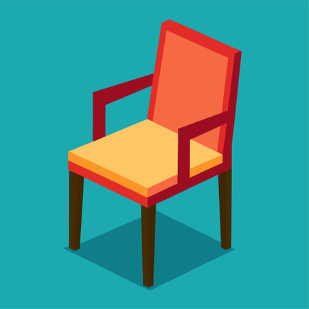 Isometric chair icon. Vector illustration of a chair. Furniture.のイラスト素材
