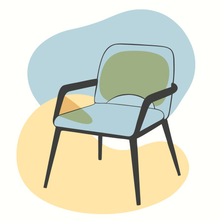 Illustration of a chair in a flat style on a white backgroundのイラスト素材