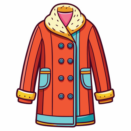Winter coat icon. Cartoon illustration of winter coat vector icon for webのイラスト素材