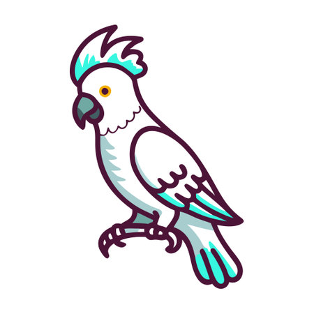 Cockatoo bird icon vector isolated on white background for your web and mobile app designのイラスト素材