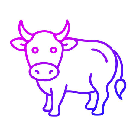 Cute cartoon cow vector illustration on white background. Farm animal.のイラスト素材