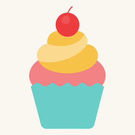 Cupcake flat icon. Cupcake vector illustration, eps 10