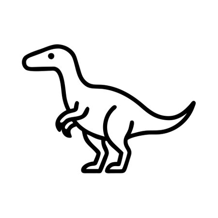 Dinosaur line icon, concept illustration, outline symbol, vector sign, linear symbol.のイラスト素材