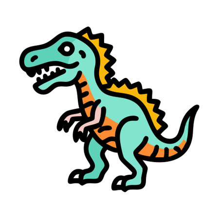 Dinosaur icon. Cartoon dinosaur vector icon for web design isolated on white backgroundのイラスト素材
