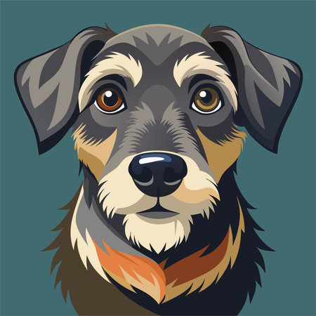 Portrait of a dog. Vector illustration in a flat style.のイラスト素材