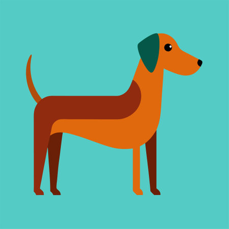 Dachshund dog icon. Flat design style eps 10のイラスト素材