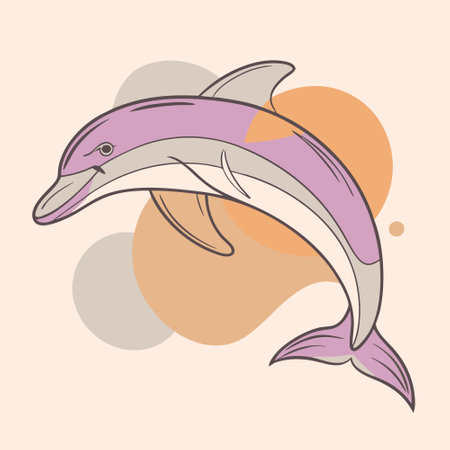 Dolphin. Hand drawn vector illustration in doodle style.のイラスト素材