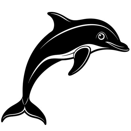 Dolphin isolated on a white background. Vector illustration of a dolphin.のイラスト素材