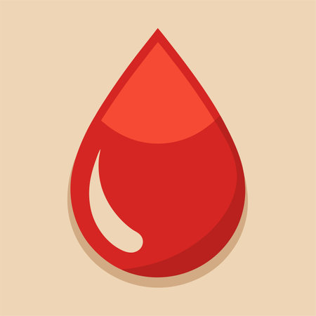Blood drop icon. Red drop of blood. Vector illustration flat designのイラスト素材