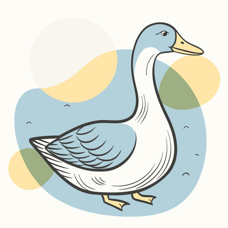 Illustration of a goose on a white background. Vector illustration.のイラスト素材