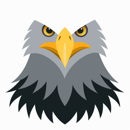 Eagle head icon. Flat illustration of eagle head vector icon for webのイラスト素材