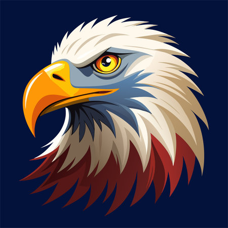 Eagle head on a dark blue background. Vector illustration eps 10