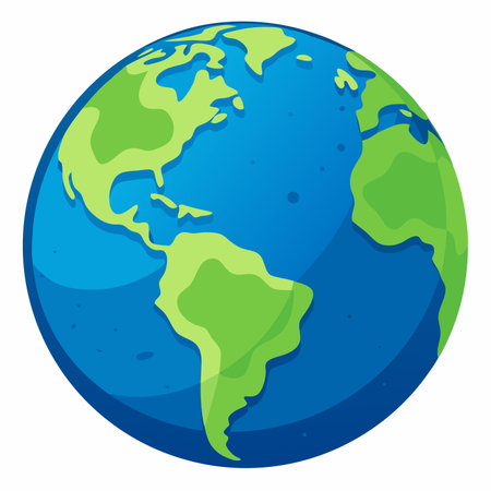 Earth planet icon. Cartoon illustration of earth planet vector icon for web