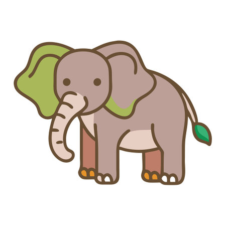 cute elephant cartoon icon vector illustration design graphic doodle hand drawnのイラスト素材