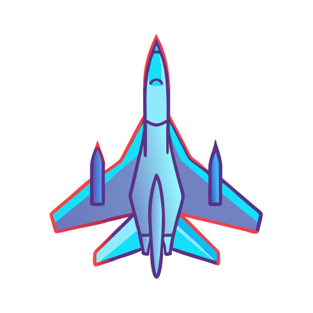 Fighter aircraft icon. Flat illustration of fighter aircraft vector icon for web designのイラスト素材