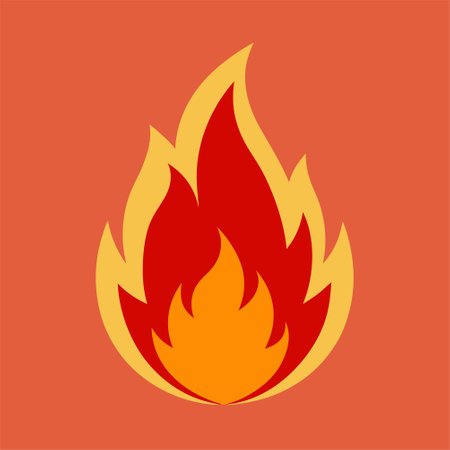 Fire flame icon. Flat illustration of fire flame vector icon for webのイラスト素材