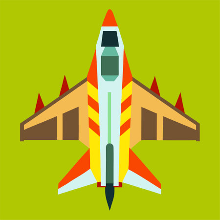 Military fighter jet icon. Flat illustration of military fighter jet vector icon for web designのイラスト素材