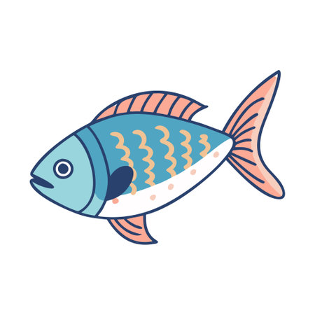 cute fish cartoon icon vector illustration graphic design vector illustration graphic designのイラスト素材
