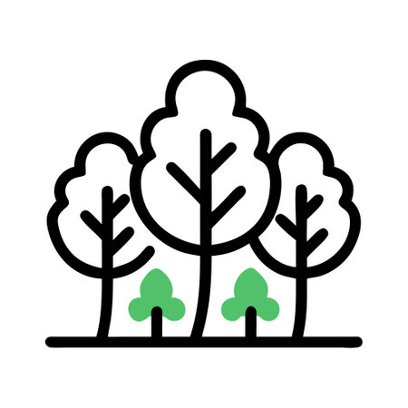 Trees Icon Vector. Outline Trees Sign. Isolated Contour Symbol Illustrationのイラスト素材