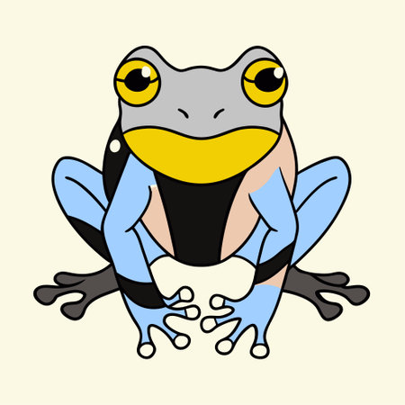 Frog. Vector illustration. Isolated on a light background.のイラスト素材