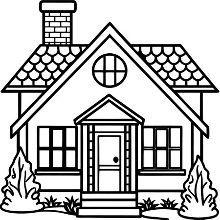 House - Vector Illustration, Isolated On Whiteのイラスト素材
