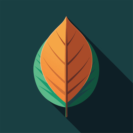 Autumn leaf icon. Flat vector related icon with long shadow for web and mobile applicationsのイラスト素材