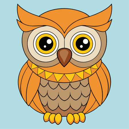 Owl. Cute cartoon character. Colorful vector illustration.のイラスト素材