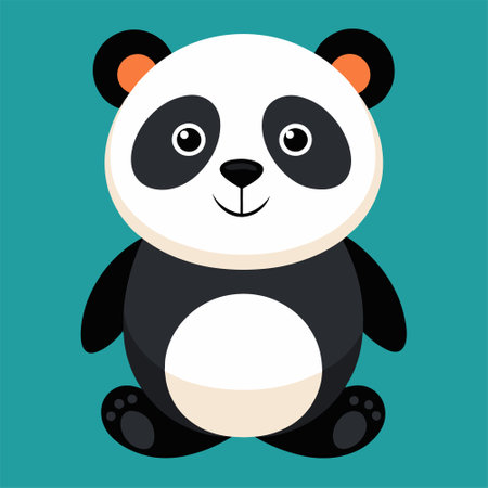 Cute panda vector illustration. Cute cartoon panda.のイラスト素材