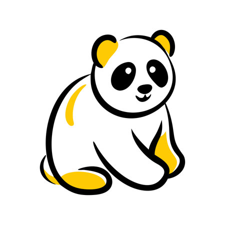 Cute panda isolated on a white background. Vector illustration.のイラスト素材