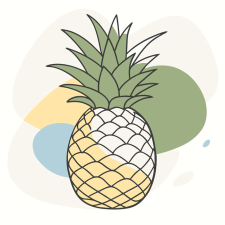 Pineapple. Hand drawn vector illustration. Isolated on white background.のイラスト素材
