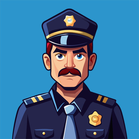 Policeman in uniform. Police officer Vector illustration in cartoon style