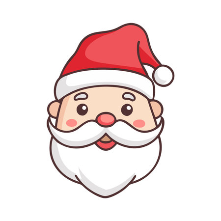 Santa Claus face. Christmas and New Year theme. Vector illustration.のイラスト素材