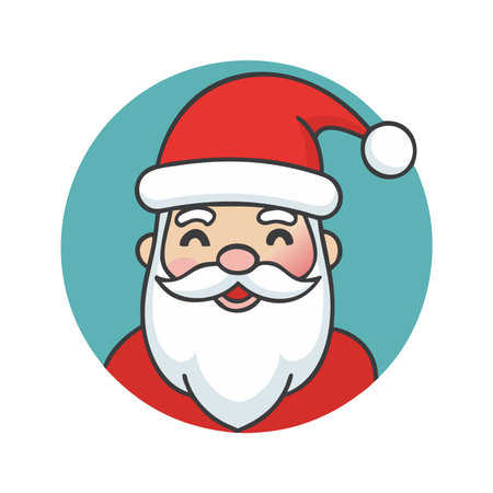 Santa Claus icon. Merry Christmas and Happy New Year. Vector illustrationのイラスト素材
