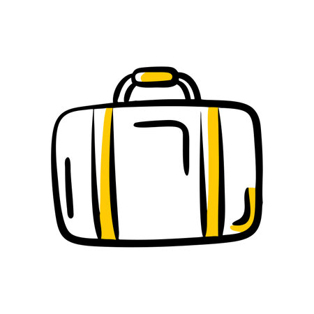 Suitcase doodle icon. Hand drawn suitcase vector illustration.のイラスト素材