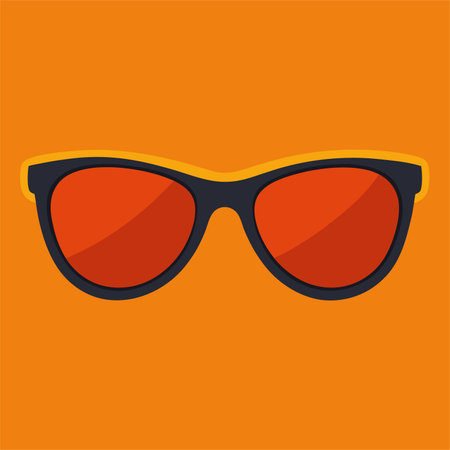 Sunglasses icon on orange background. Flat style. Vector illustration.のイラスト素材