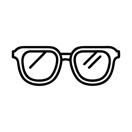 eyeglasses accessory icon over white background, line style, vector illustrationのイラスト素材